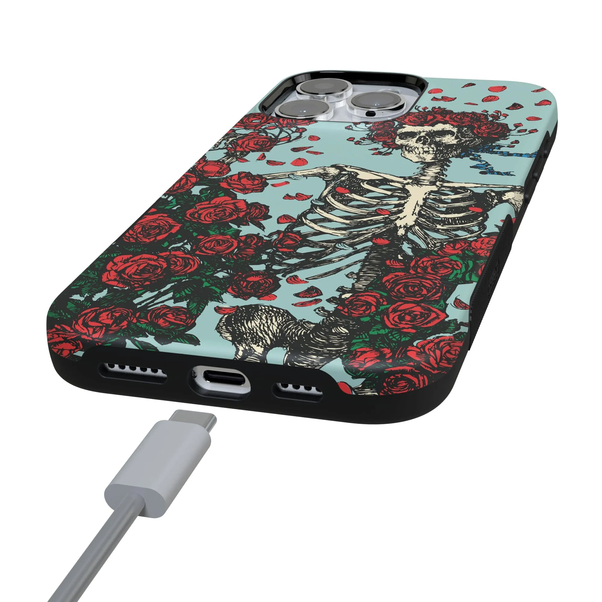 Forever Grateful | Grateful Dead Skeleton Floral Case