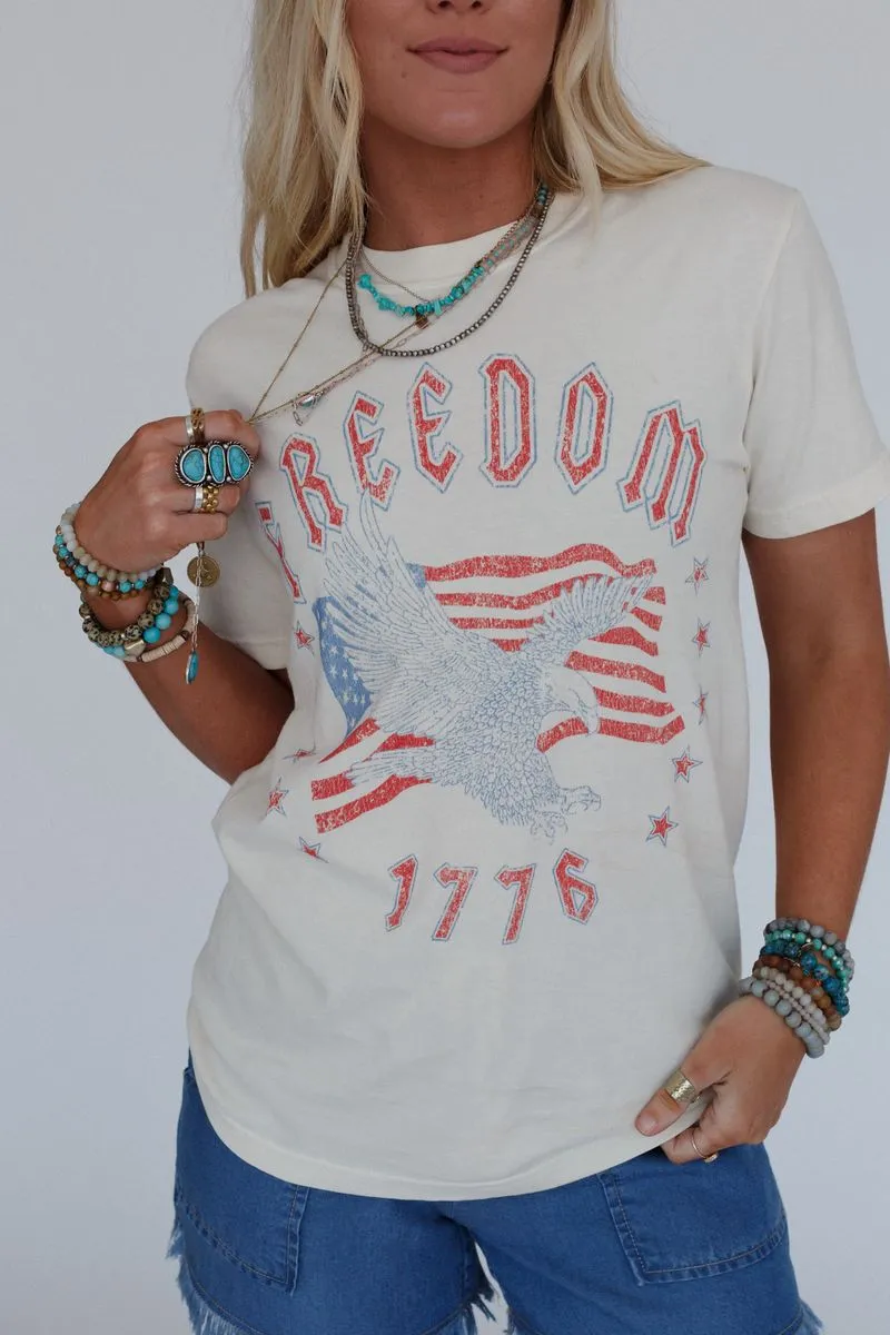 Freedom Eagle Graphic Tee - Ivory