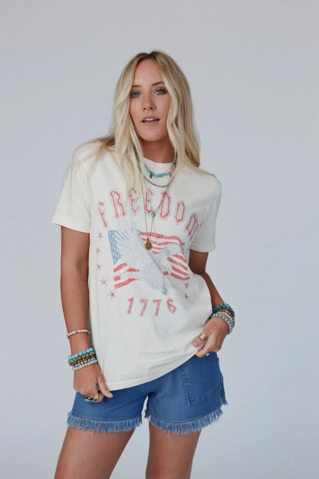 Freedom Eagle Graphic Tee - Ivory