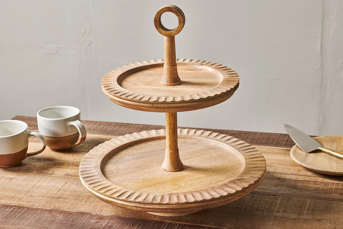 Gavivi Mango Wood Cake Stand