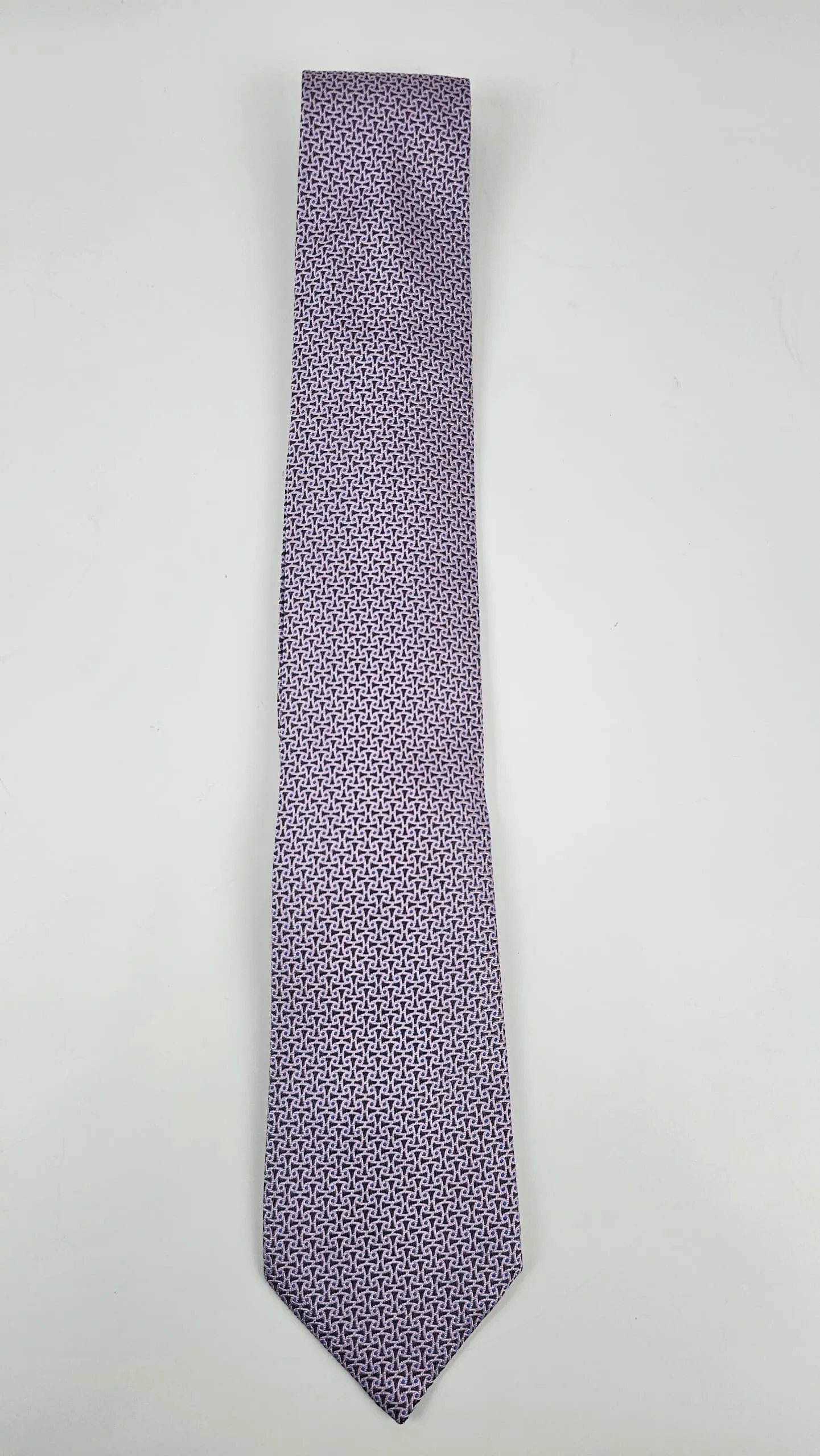 H Purple Printed Silk Necktie