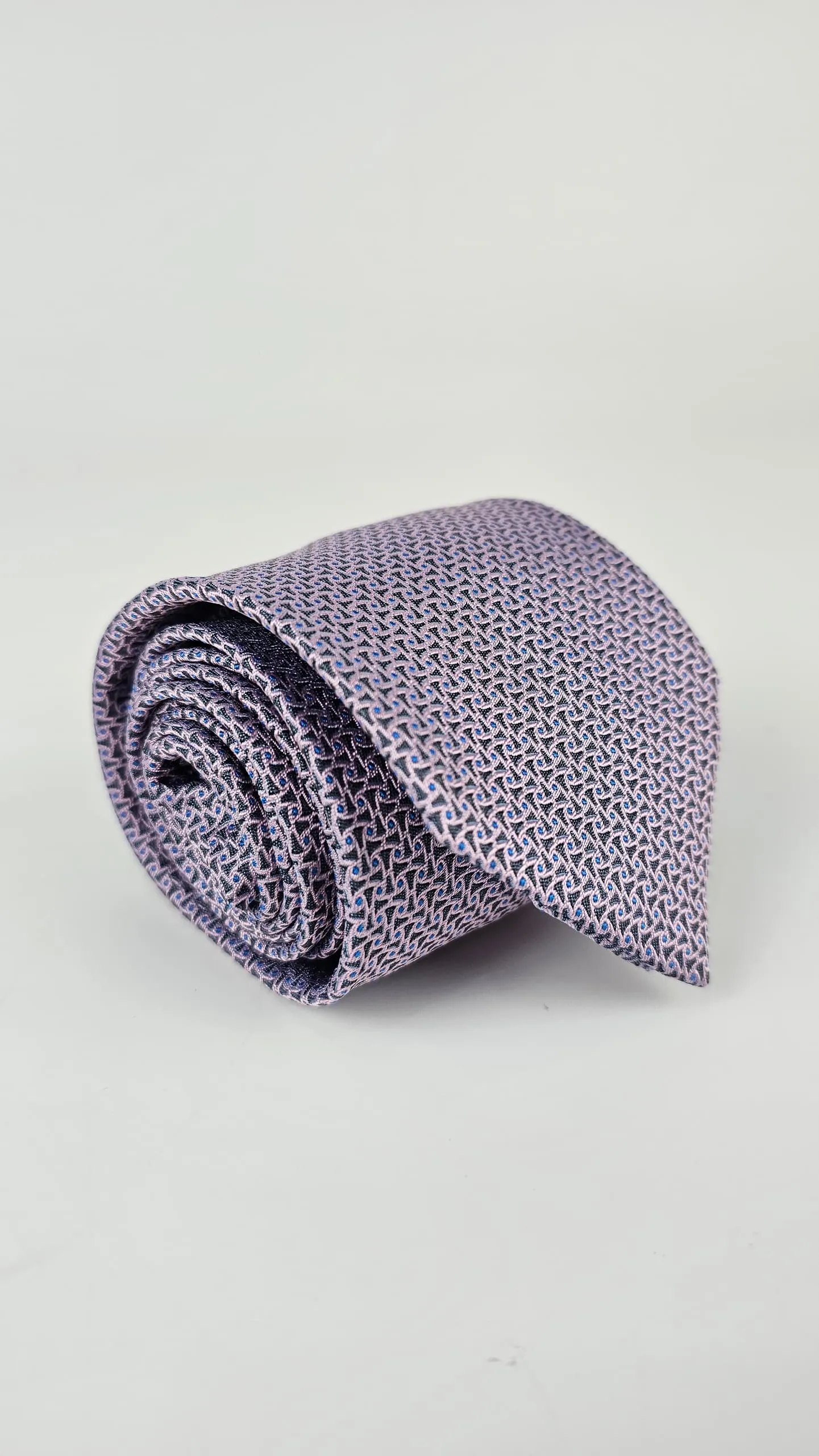 H Purple Printed Silk Necktie