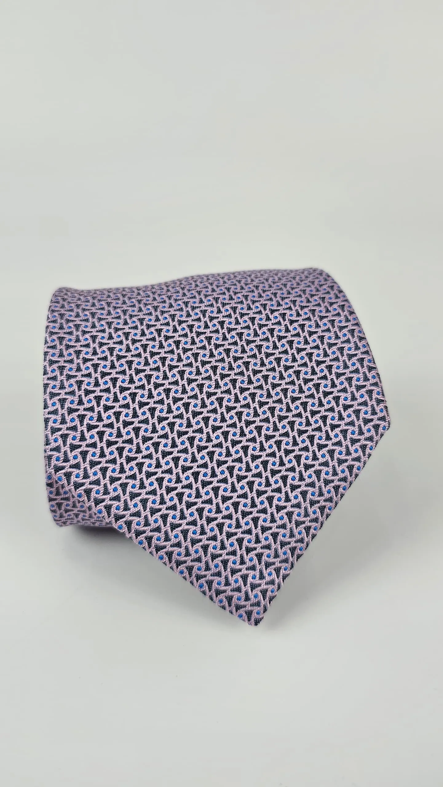 H Purple Printed Silk Necktie