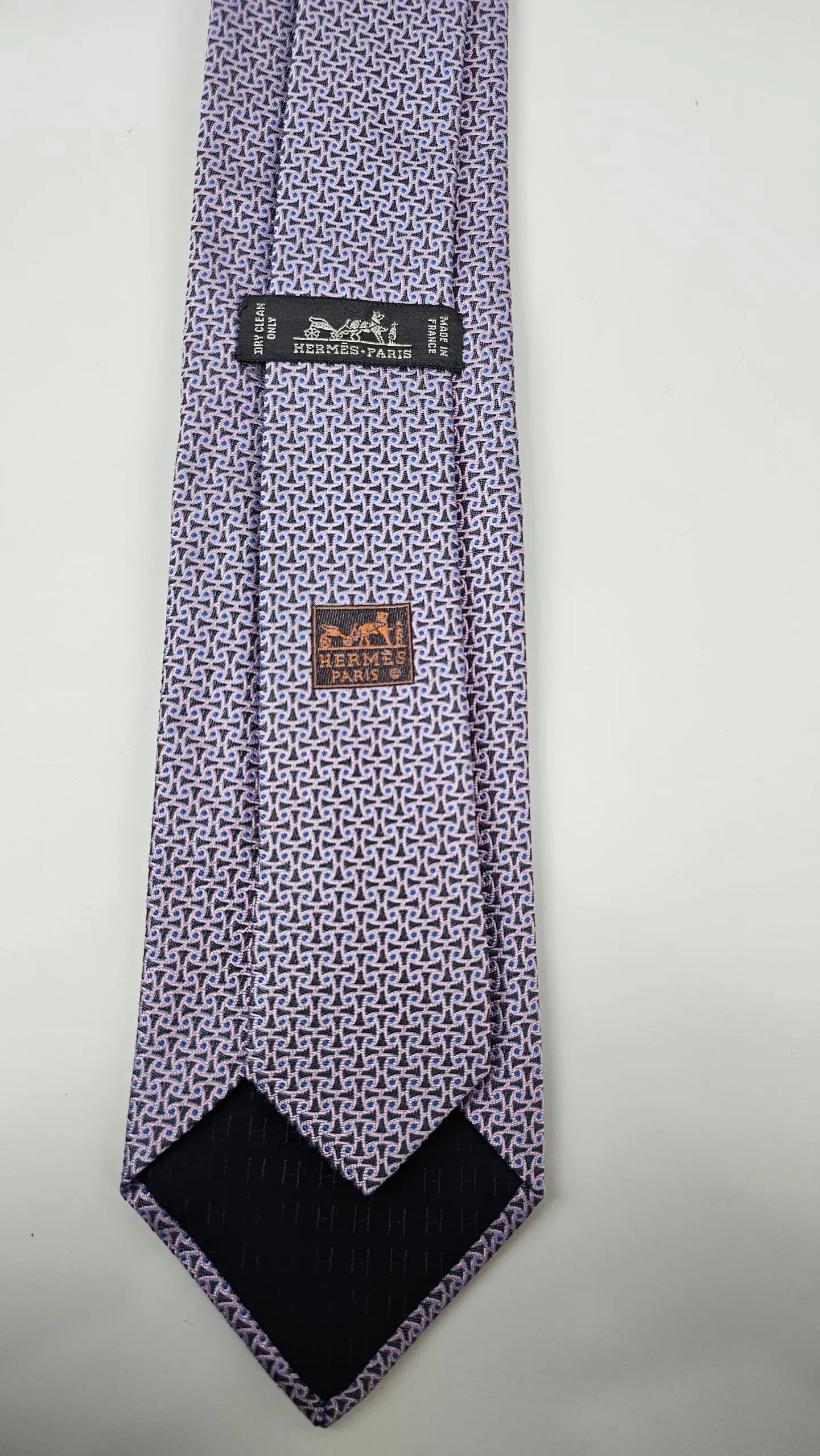 H Purple Printed Silk Necktie