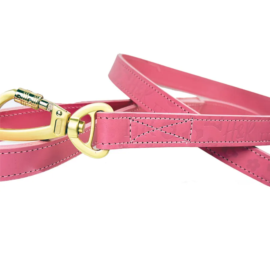 H&R Embossed Dog Leash in Bubblegum Pink