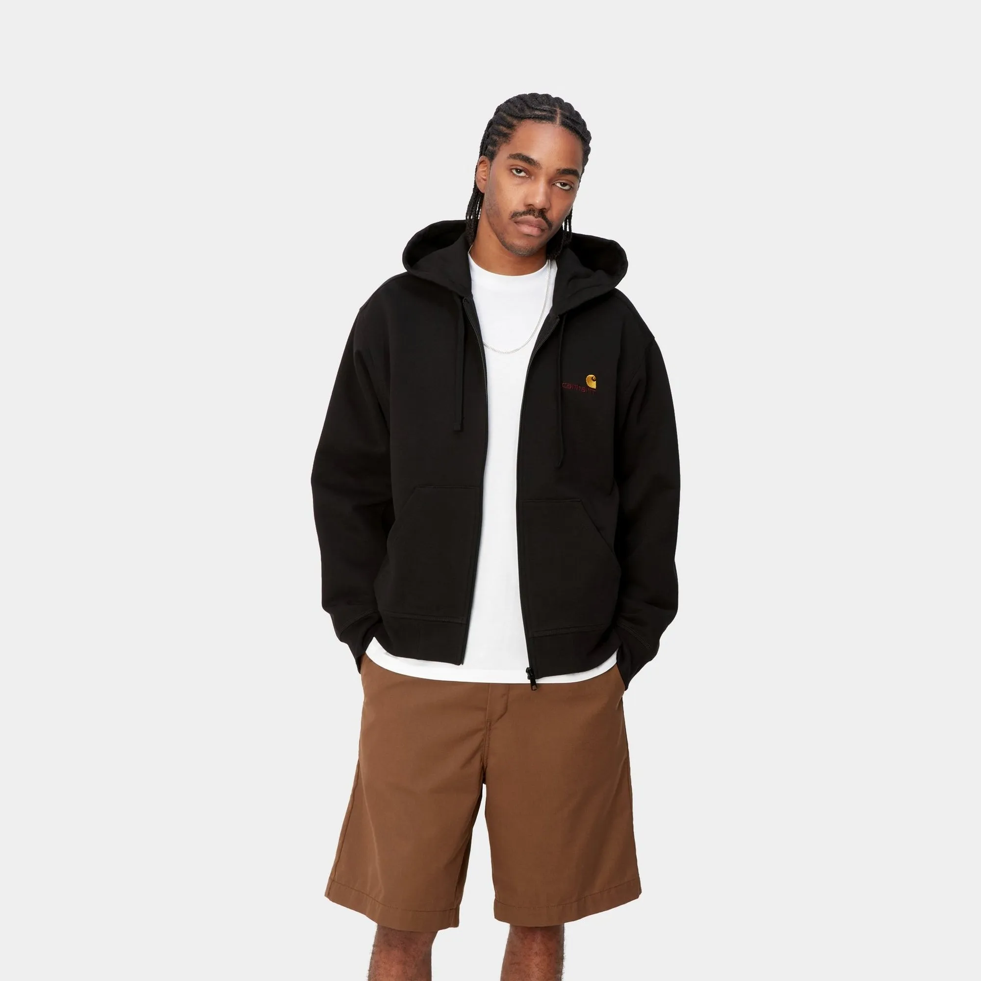 Hooded American Script Jacket | Black