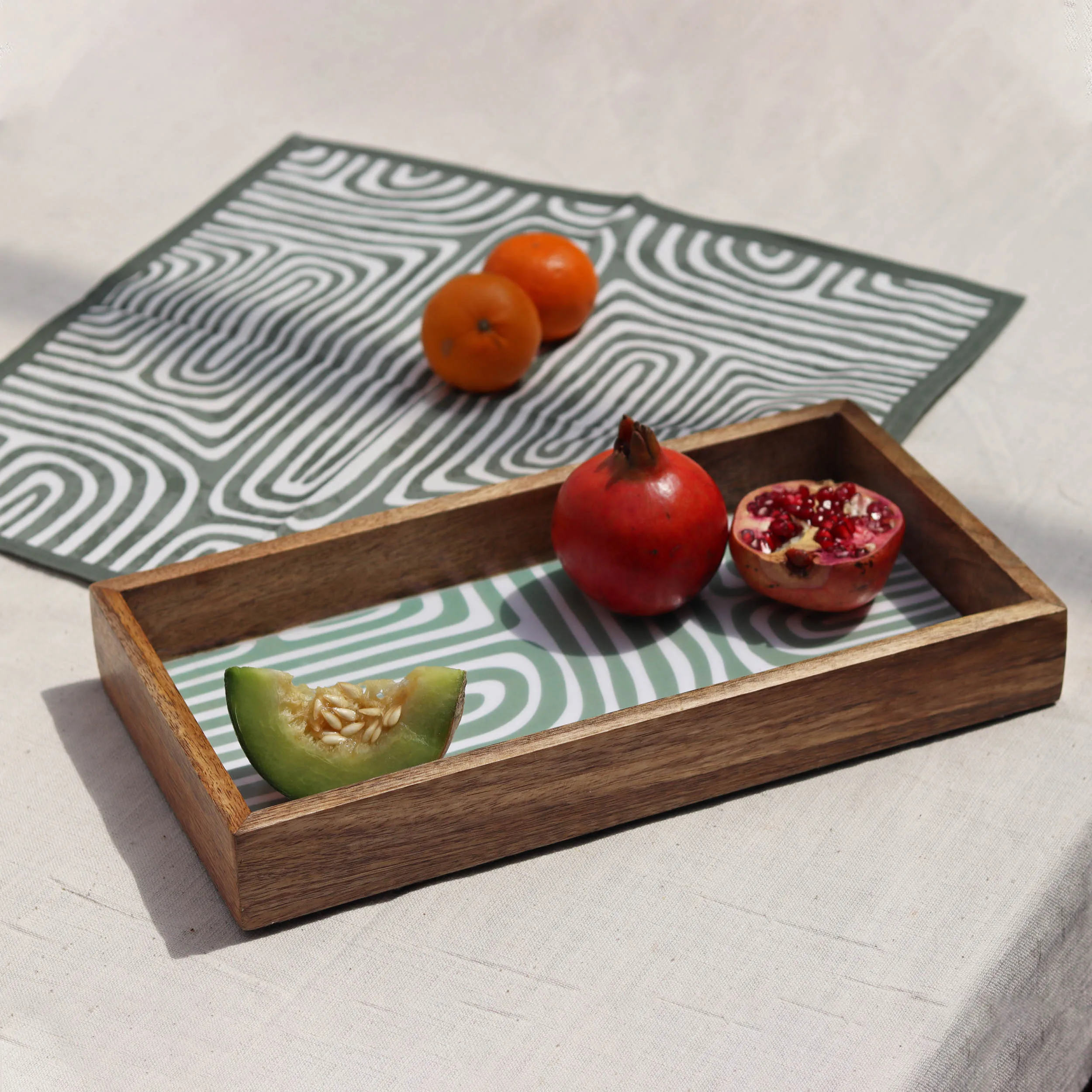 Jade Mango Wood Rectangular Tray