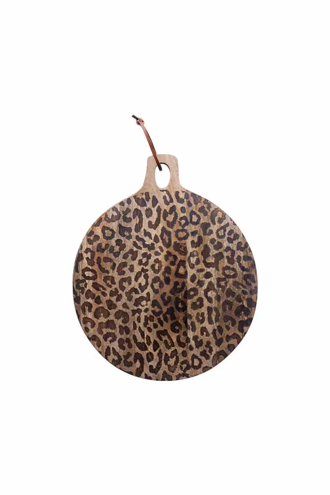 Leopard Print Mango Wood Serving Board - Small