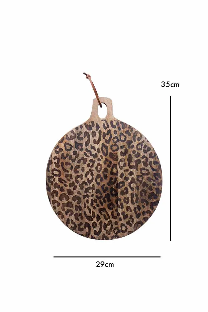 Leopard Print Mango Wood Serving Board - Small