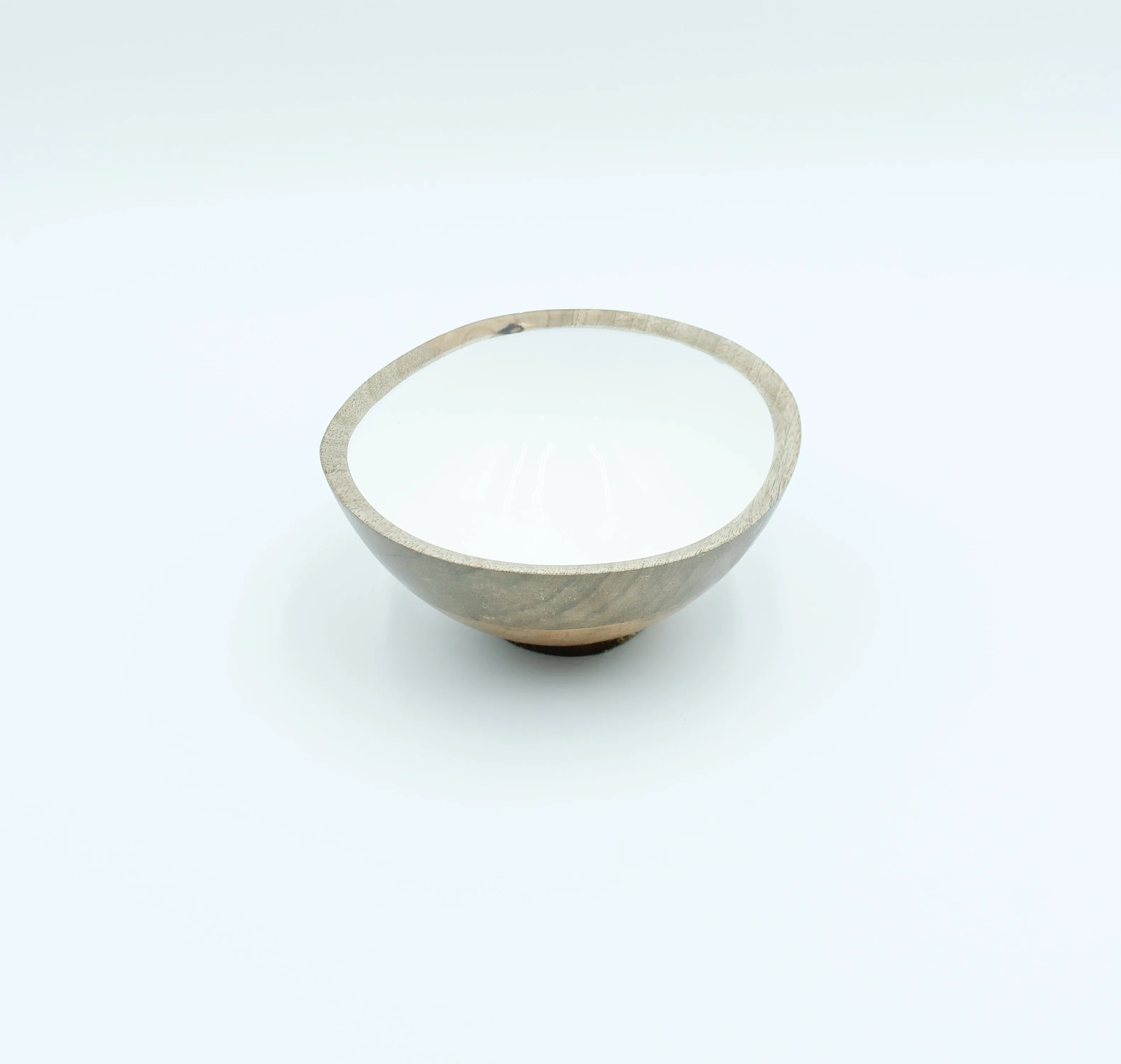 Mango Wood & Enamel Bowl