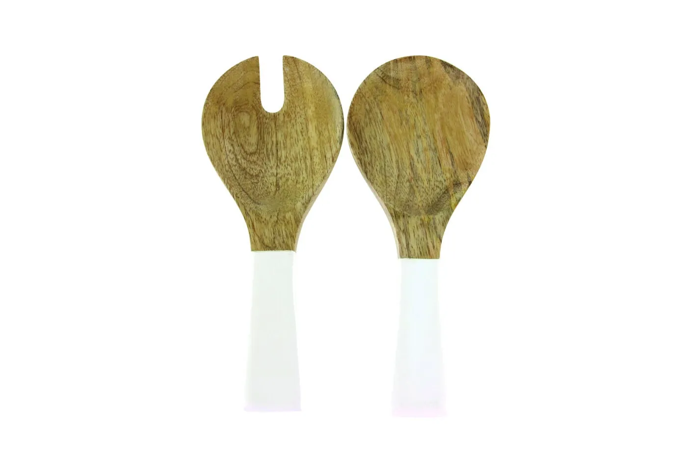 Mango Wood & White Enamel Serving Set