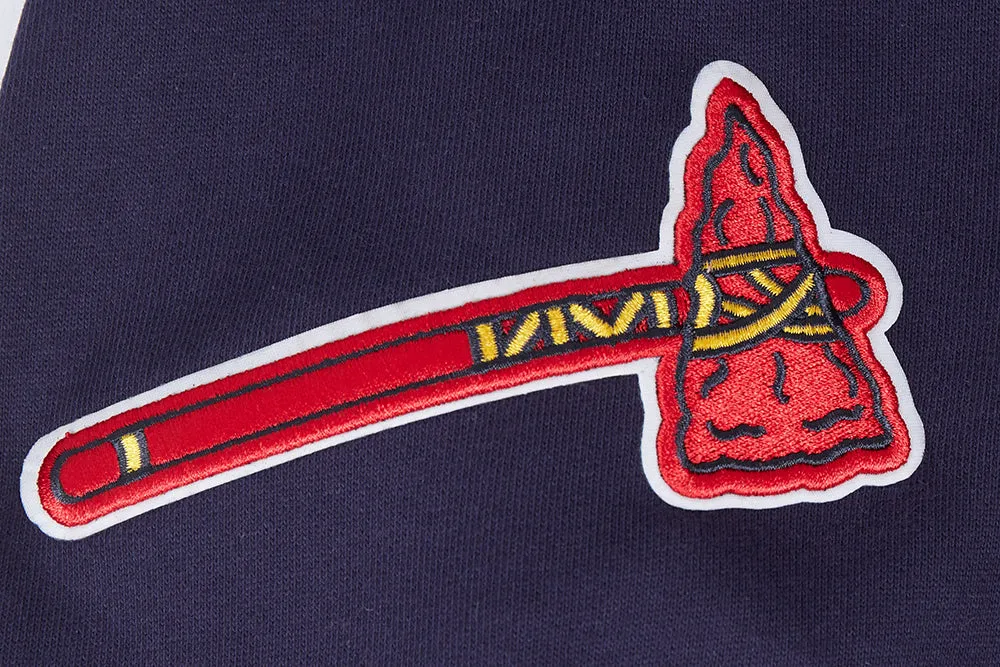 MLB ATLANTA BRAVES OLD ENGLISH MEN'S CREWNECK (MIDNIGHT NAVY)