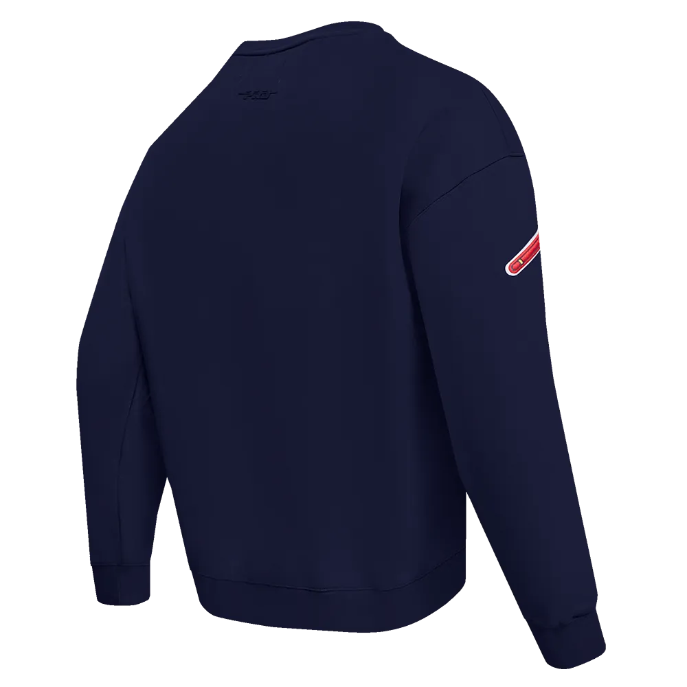 MLB ATLANTA BRAVES OLD ENGLISH MEN'S CREWNECK (MIDNIGHT NAVY)