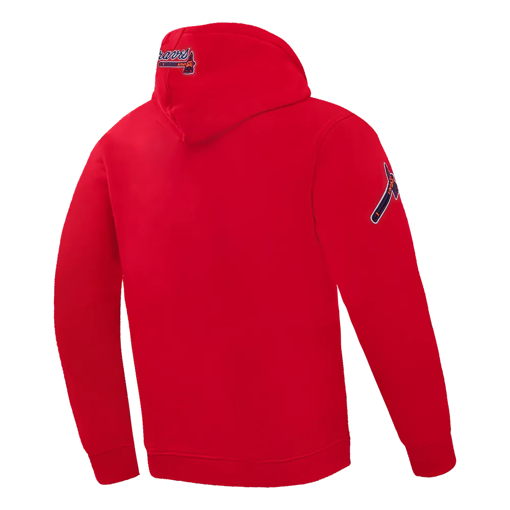 MLB ATLANTA BRAVES OLD ENGLISH MEN'S PO HOODIE (RED)