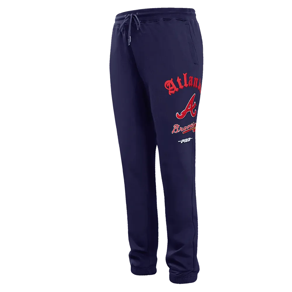 MLB ATLANTA BRAVES OLD ENGLISH MEN'S SWEATPANT (MIDNIGHT NAVY)