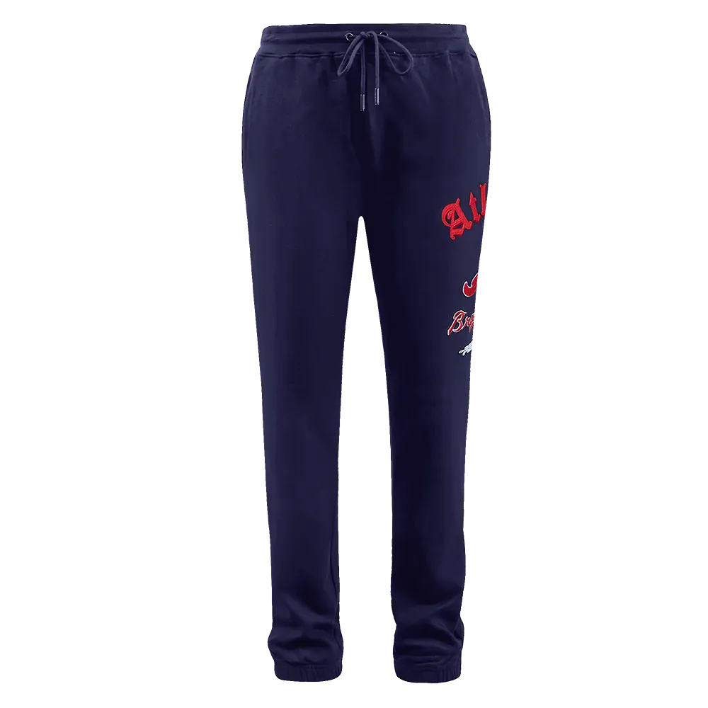 MLB ATLANTA BRAVES OLD ENGLISH MEN'S SWEATPANT (MIDNIGHT NAVY)