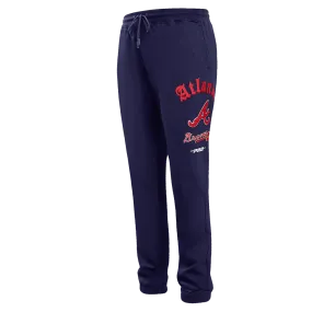 MLB ATLANTA BRAVES OLD ENGLISH MEN'S SWEATPANT (MIDNIGHT NAVY)