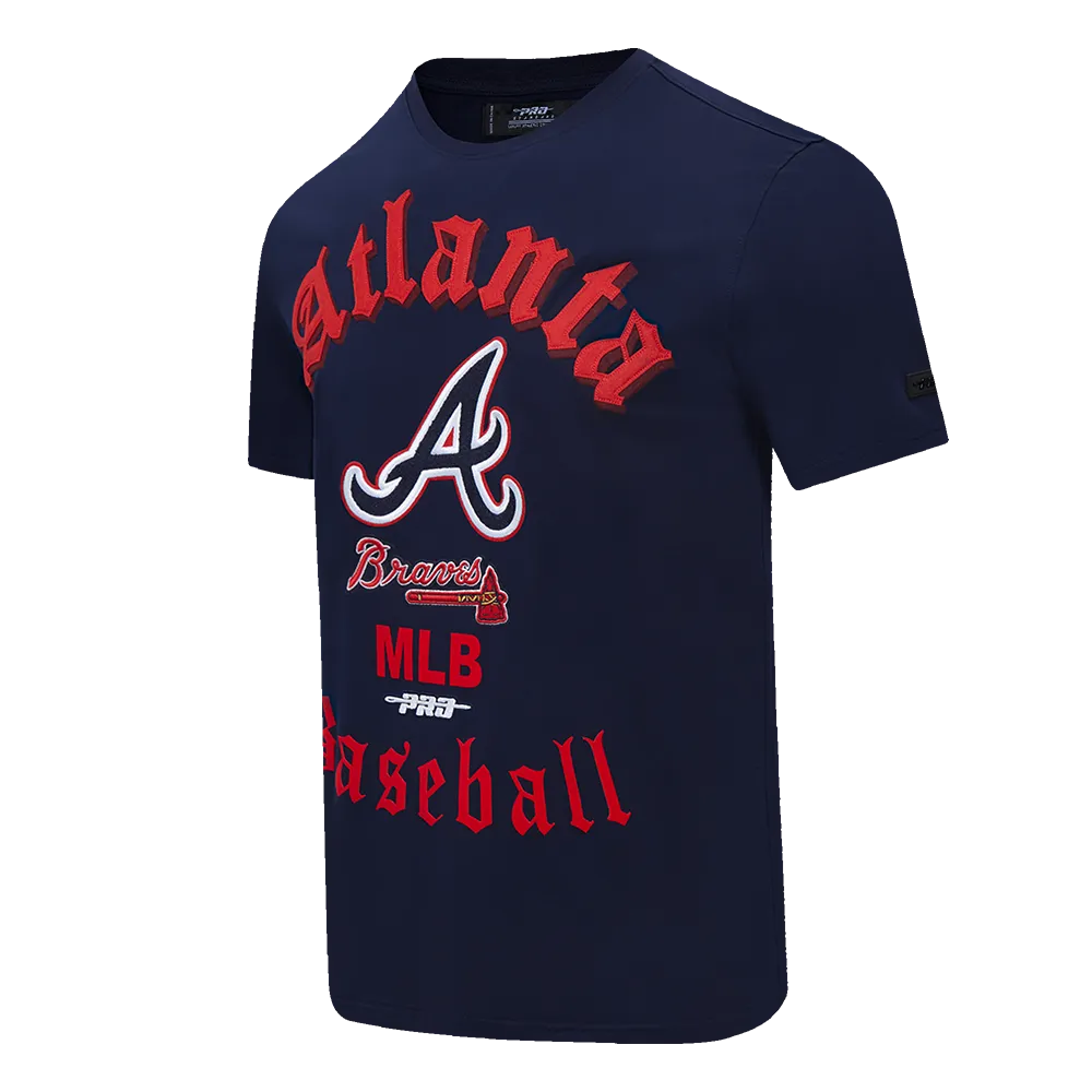 MLB ATLANTA BRAVES OLD ENGLISH MEN'S TOP (MIDNIGHT NAVY)