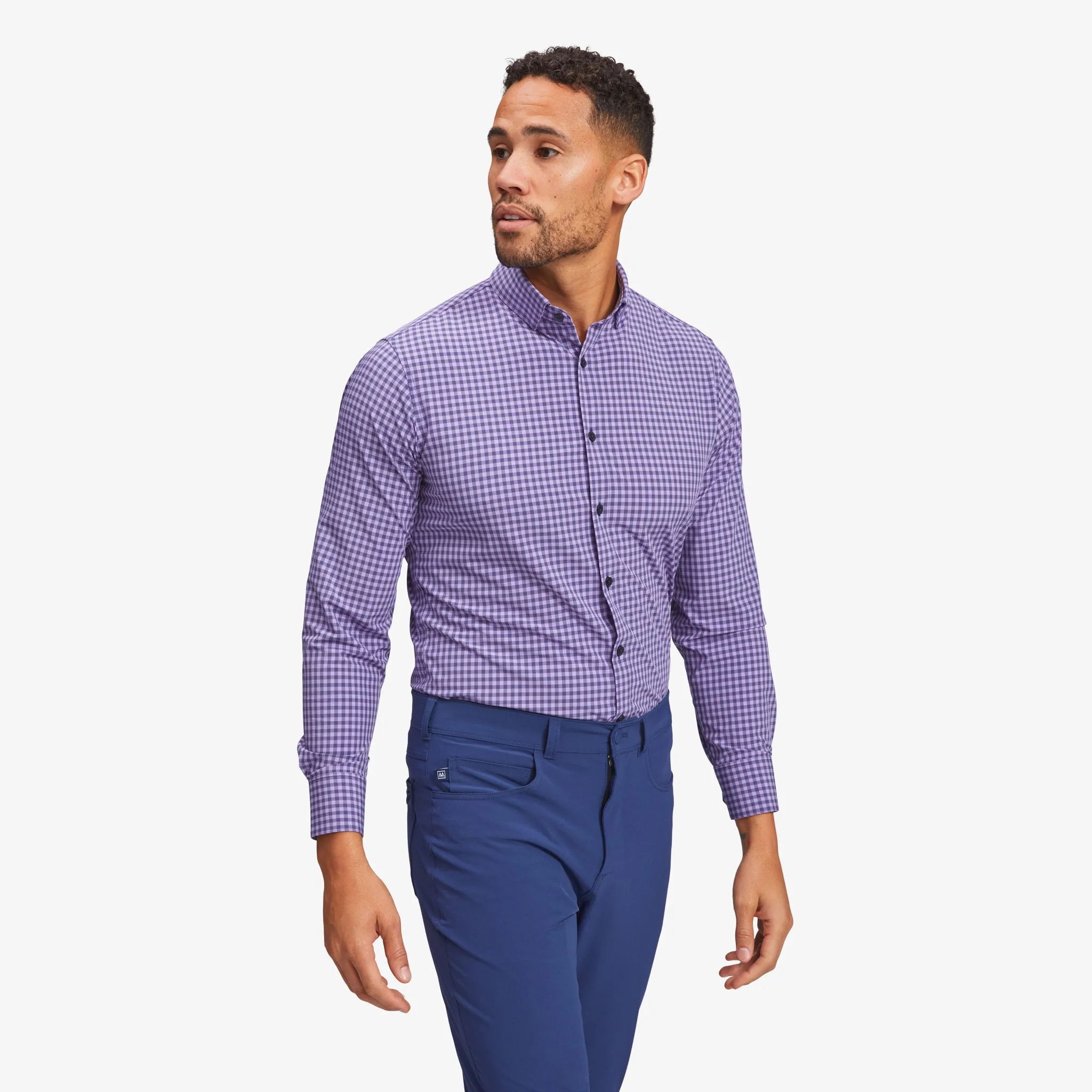 Navy Purple Gingham