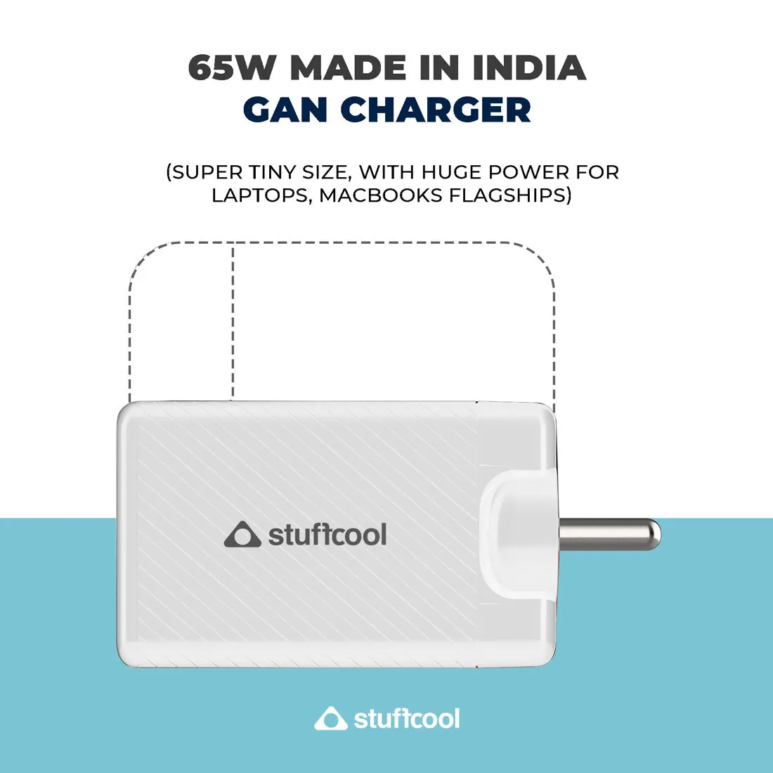 Nova 65W GaN Charger with 2 USB-C Ports & 1 USB-A Port, Multi-Port Fast Charging Adapter