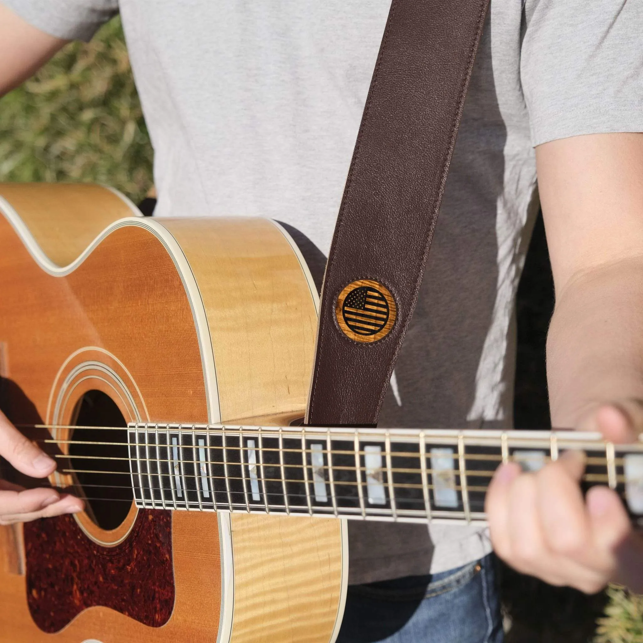 Old Glory Engraving | Italian Leather Strap