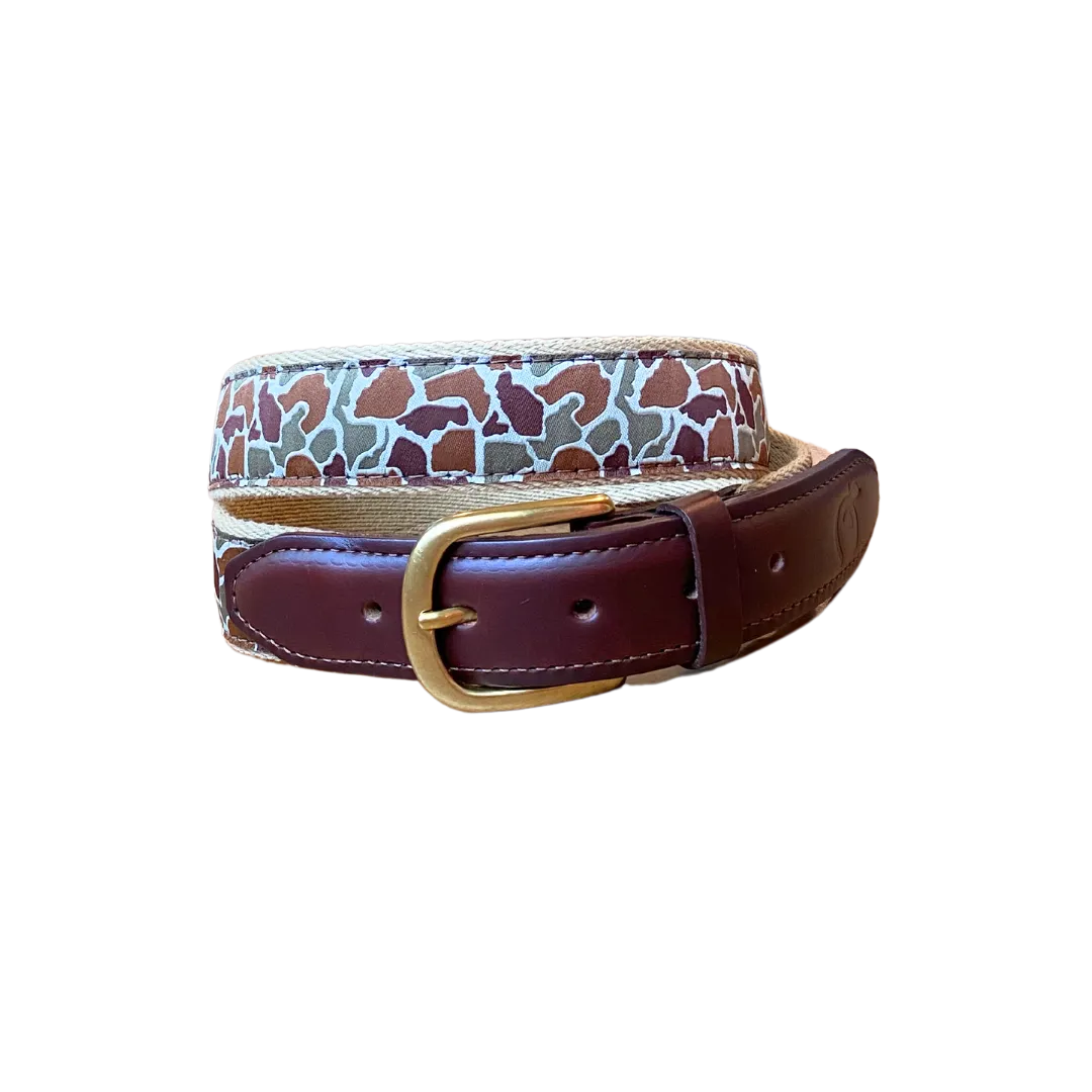 Old School Camo Ribbon Canvas Belt