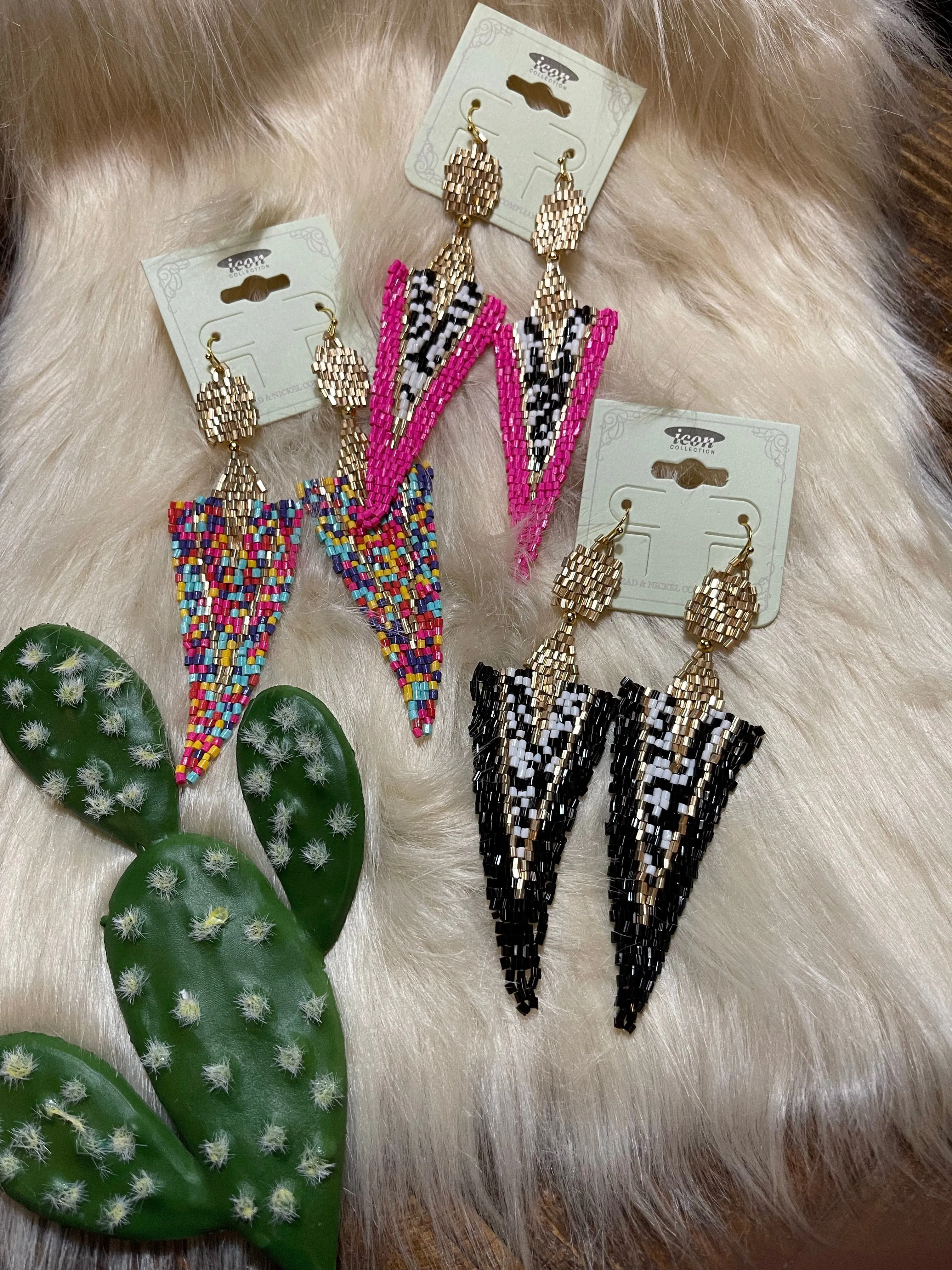 On point beaded earrings