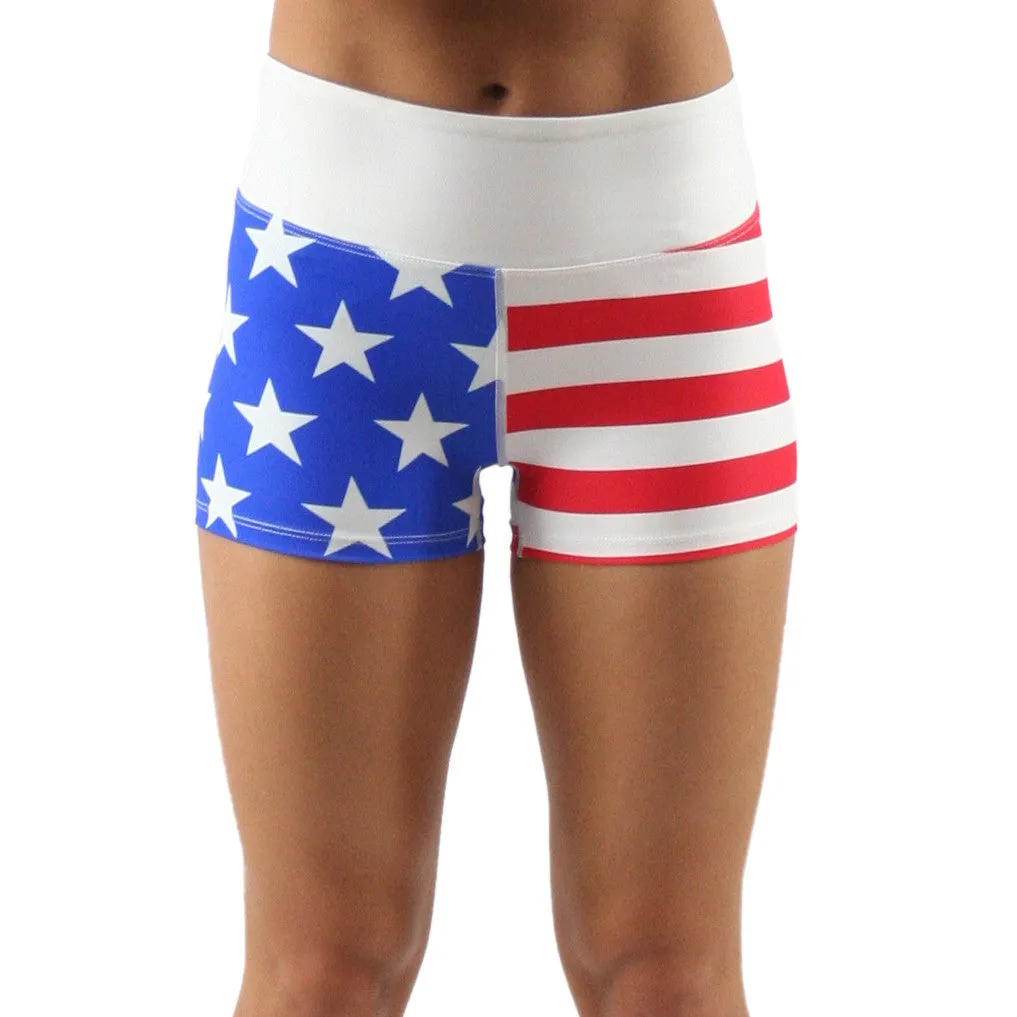 Printed Fit Short- American Flag