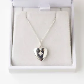 SAMPLE SALE- Engraved Heart Locket Necklace Olivia 21