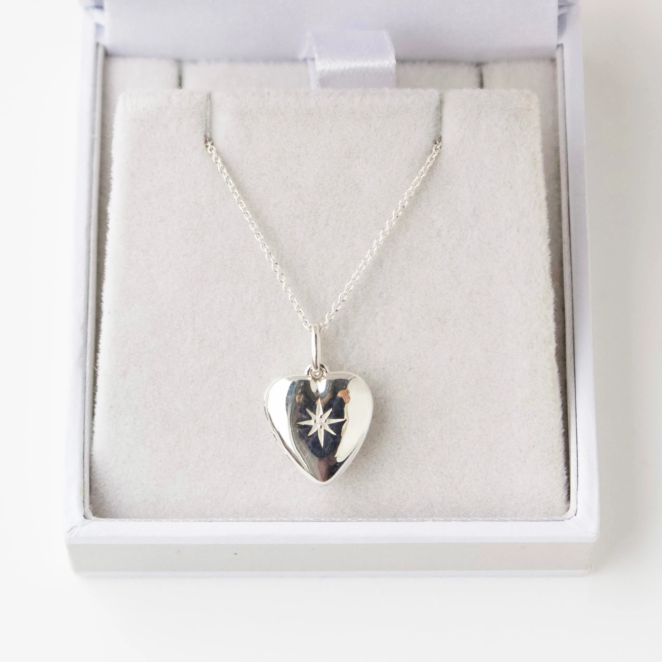 SAMPLE SALE- Engraved Heart Locket Necklace Olivia 21