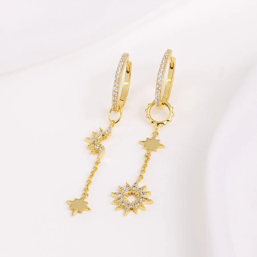 Sunlit Nova Gold Drop Earrings