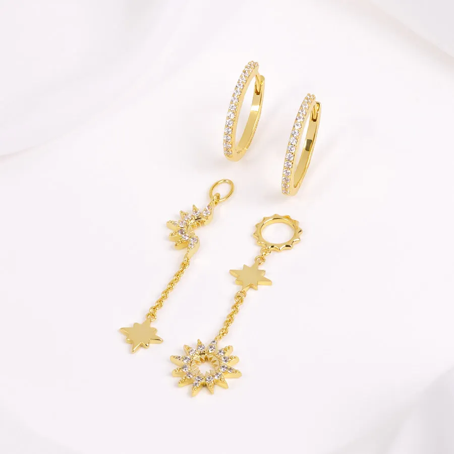 Sunlit Nova Gold Drop Earrings