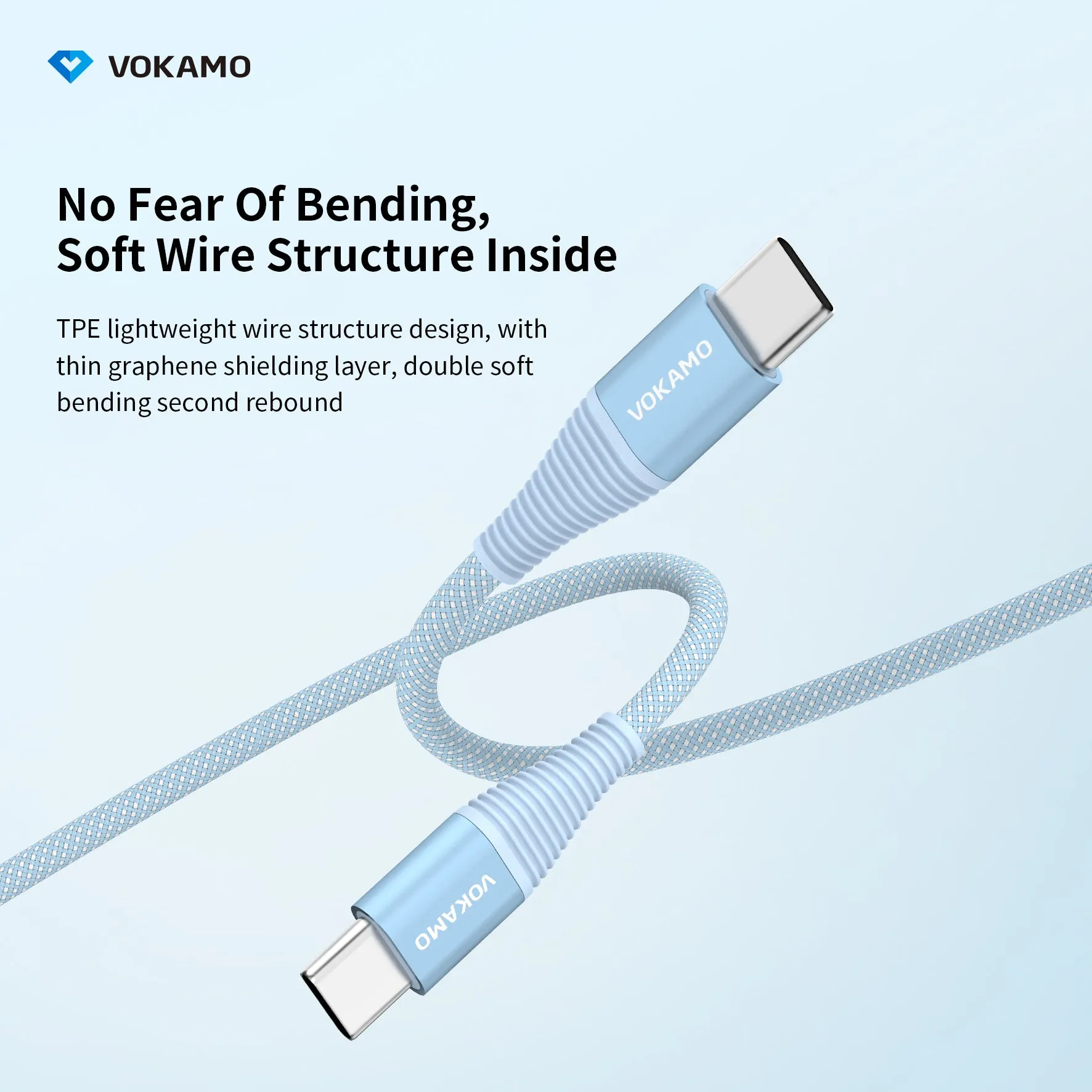 VOKAMO 60W Braided USB-C to USB-C Fast Charging Cable