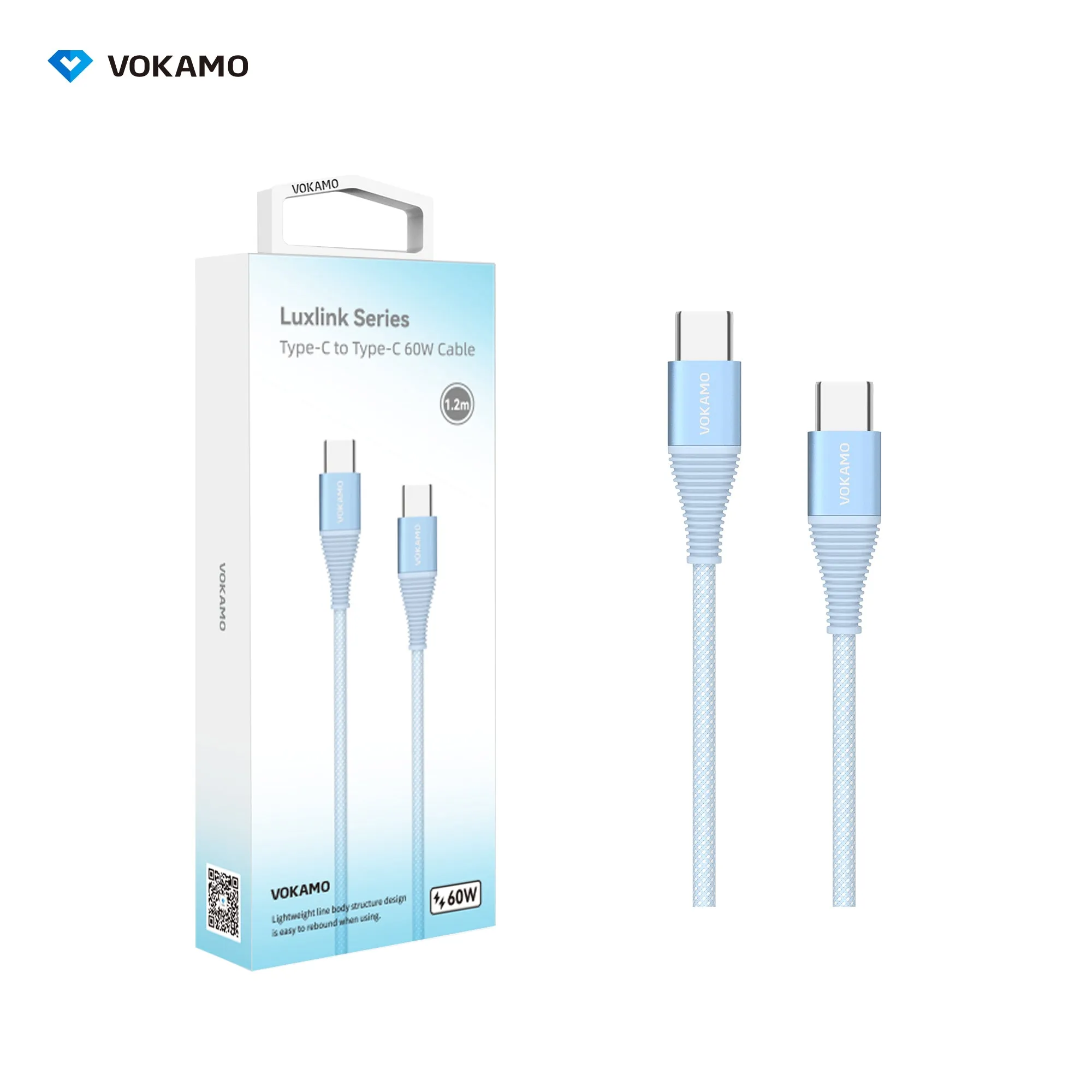 VOKAMO 60W Braided USB-C to USB-C Fast Charging Cable