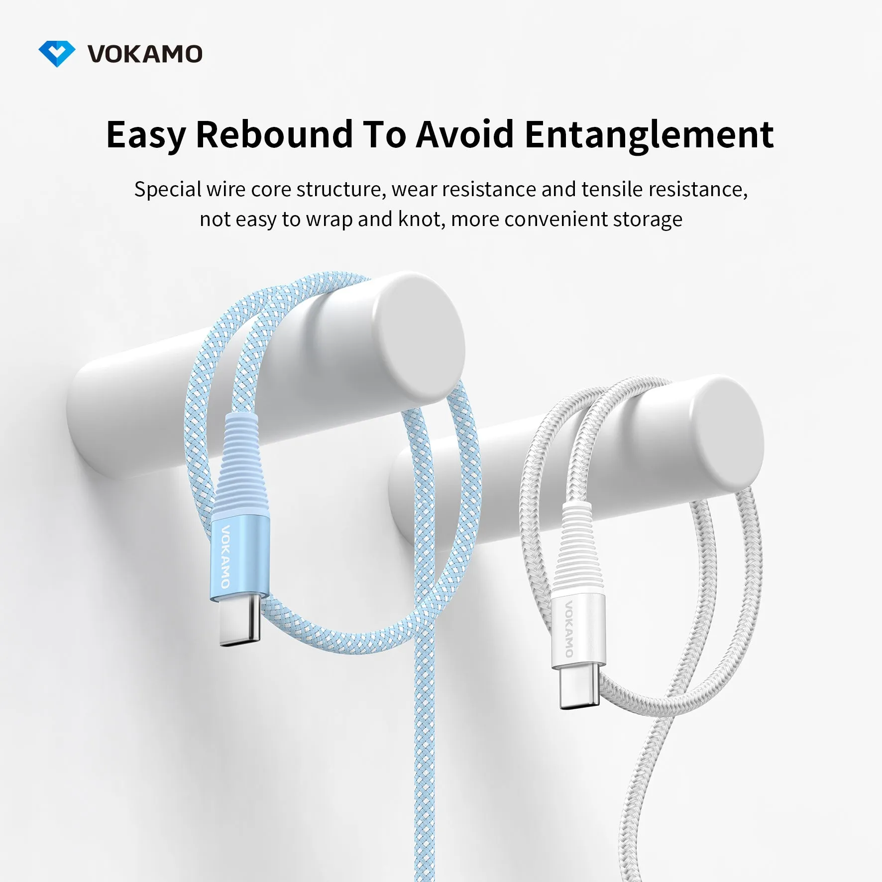 VOKAMO 60W Braided USB-C to USB-C Fast Charging Cable