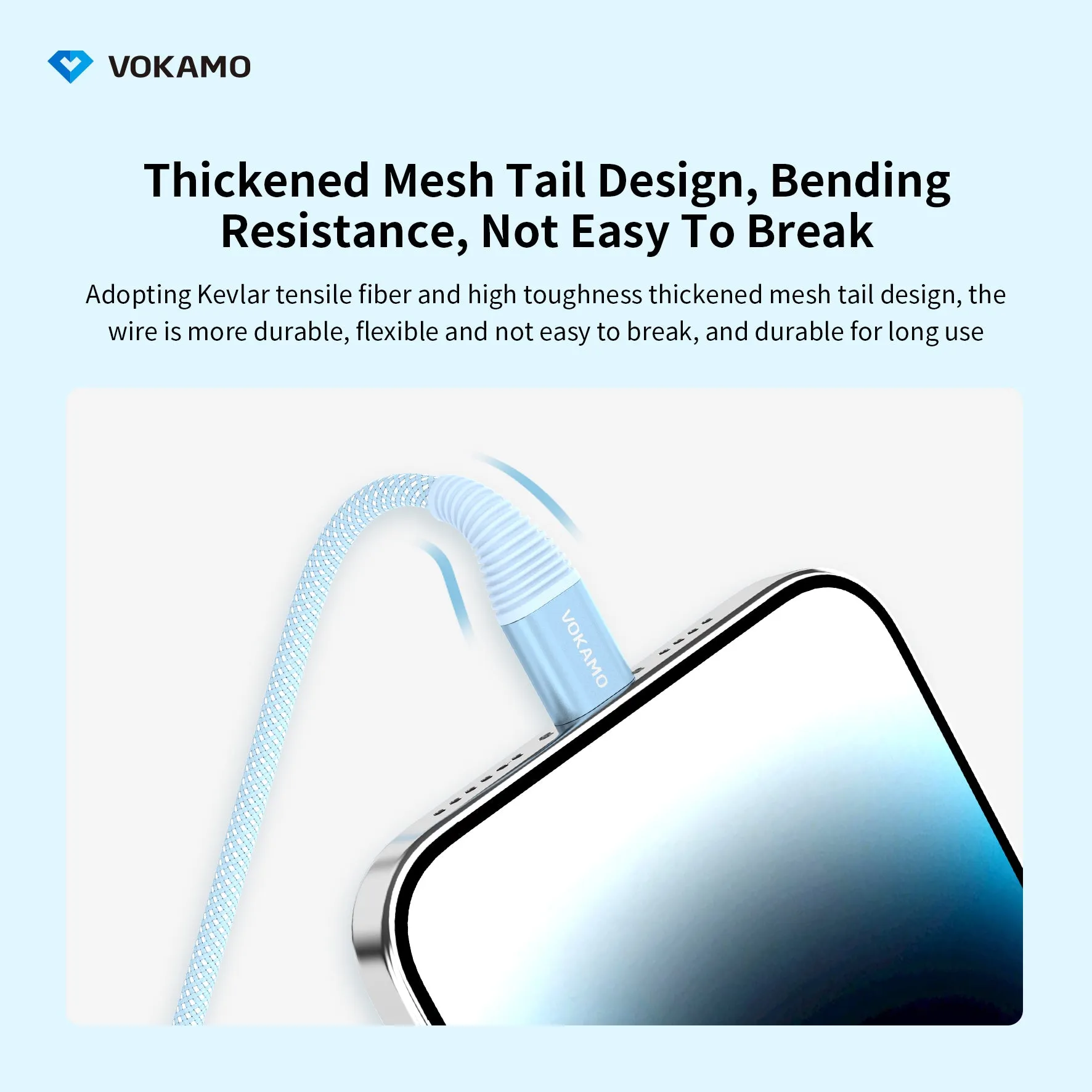 VOKAMO 60W Braided USB-C to USB-C Fast Charging Cable