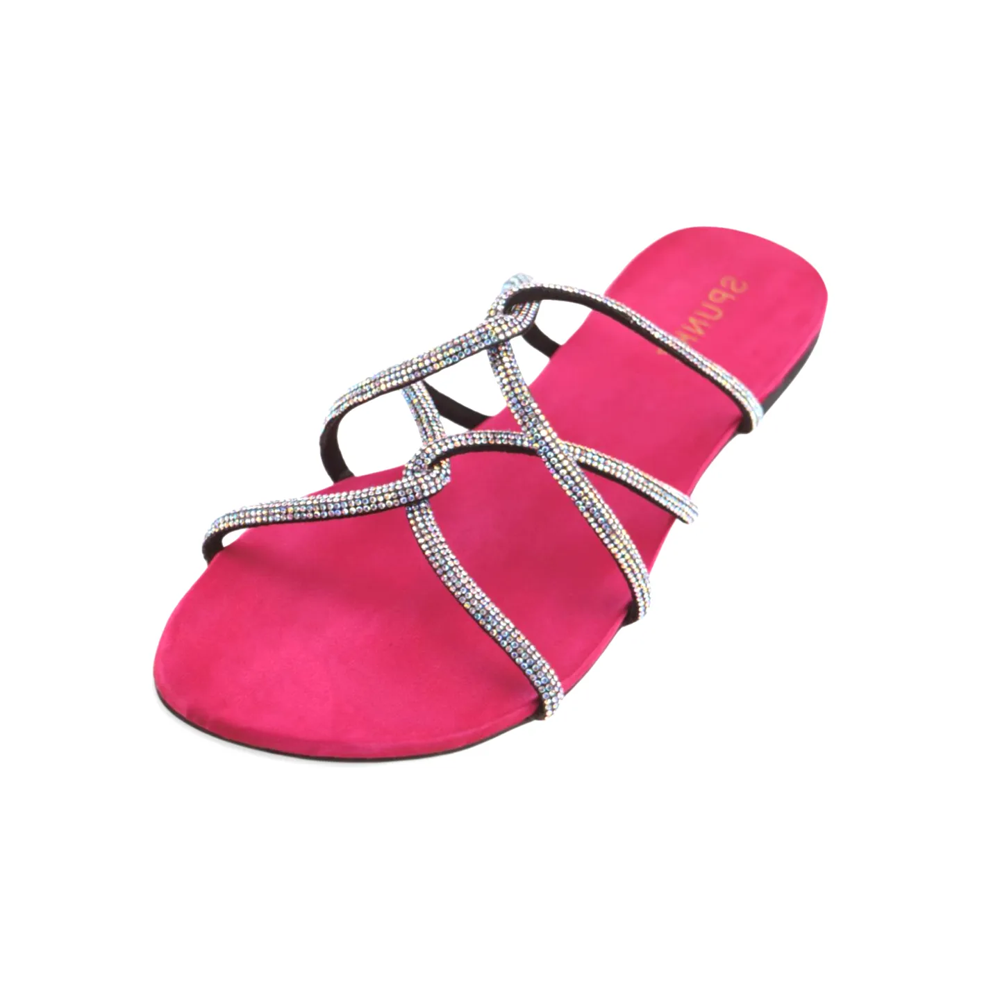 Women's Fashion Flat Sandals with Rhinestones Straps