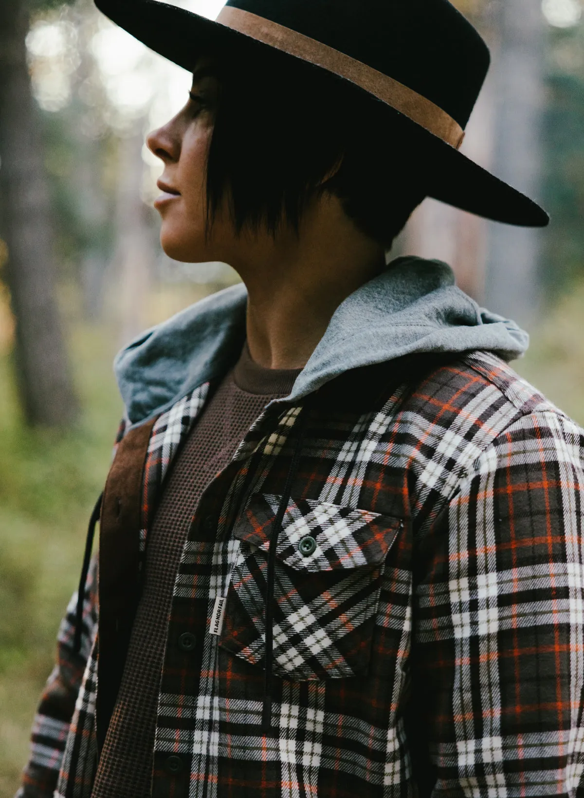 WOMEN'S HOODED FOREVER FLANNEL - ORANGE